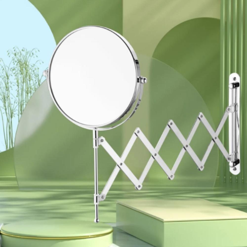 Espelho De Aumento 5x Sanfonado Articulado De Parede Extensivel Pantografico Dupla Face Para Banheiro Barbear Maquiagem - 8
