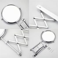 Espelho De Aumento 5x Sanfonado Articulado De Parede Extensivel Pantografico Dupla Face Para Banheiro Barbear Maquiagem - 2