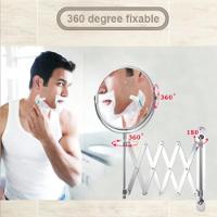 Espelho De Aumento 5x Sanfonado Articulado De Parede Extensivel Pantografico Dupla Face Para Banheiro Barbear Maquiagem - 6