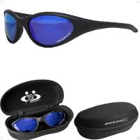 Oculos Azul Uv400 Bike Ciclismo Esportivo + Case Lente Espelhada Qualidade Premium Vilão Presente - 1