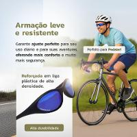 Oculos Azul Uv400 Bike Ciclismo Esportivo + Case Lente Espelhada Qualidade Premium Vilão Presente - 3