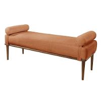 Recamier Banco Berlim Luxo Madeira Maciça Castellar Móbile Linho Terracota Linho Terracota - 1