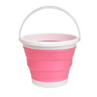 Balde Multiuso Retrátil Flexível Limpeza Doméstico Capacidade 10l Compacto Silicone Rosa - 3
