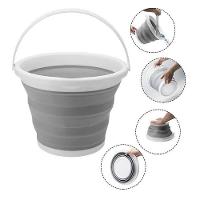 Balde Multiuso Retrátil Flexível Limpeza Doméstico Capacidade 10l Compacto Silicone Rosa - 5