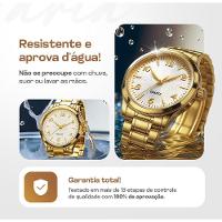 Relogio Feminino Aco Inox Banhado + Pulseira + Colar Brincos Analogico Ponteiro Pingente Social