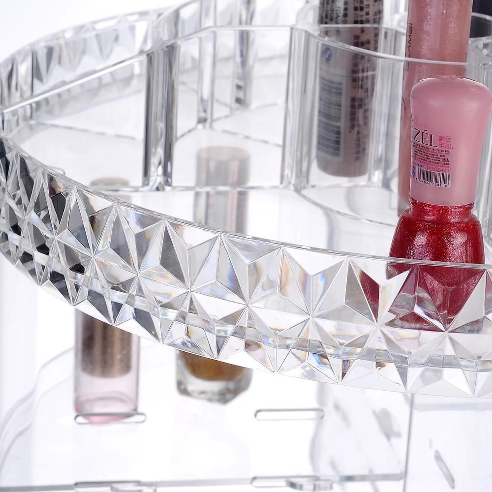 Organizador De Cosmeticos Giratorio Suporte Perfumes Maquiagem Redondo Ajustavel Armazenagem 3 Andares Acrilico Com Rota - 6