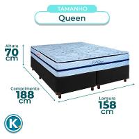 Cama Box + Colchão Queen Molas Ensacadas Blue Paropas - 3