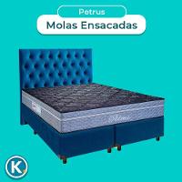 Conjunto Cama Box Blindado Casal + Colchão Molas Ensacadas Petrus Paropas + Cabeceira - 2