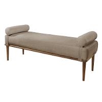 Recamier Banco Berlim Luxo Madeira Maciça Castellar Móbile Linho Cappuccino Linho Cappuccino - 1