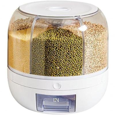 Dispenser Alimentos E Grãos Giratório Com 6 Divisões