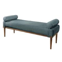 Recamier Banco Berlim Luxo Madeira Maciça Castellar Móbile Linho Azul Linho Azul - 1