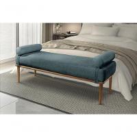 Recamier Banco Berlim Luxo Madeira Maciça Castellar Móbile Linho Azul Linho Azul - 4