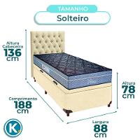 Kit Cama Box Bau + Cabeceira + Colchão Solteiro Molas Ensacadas - Petrus - Paropas - 3