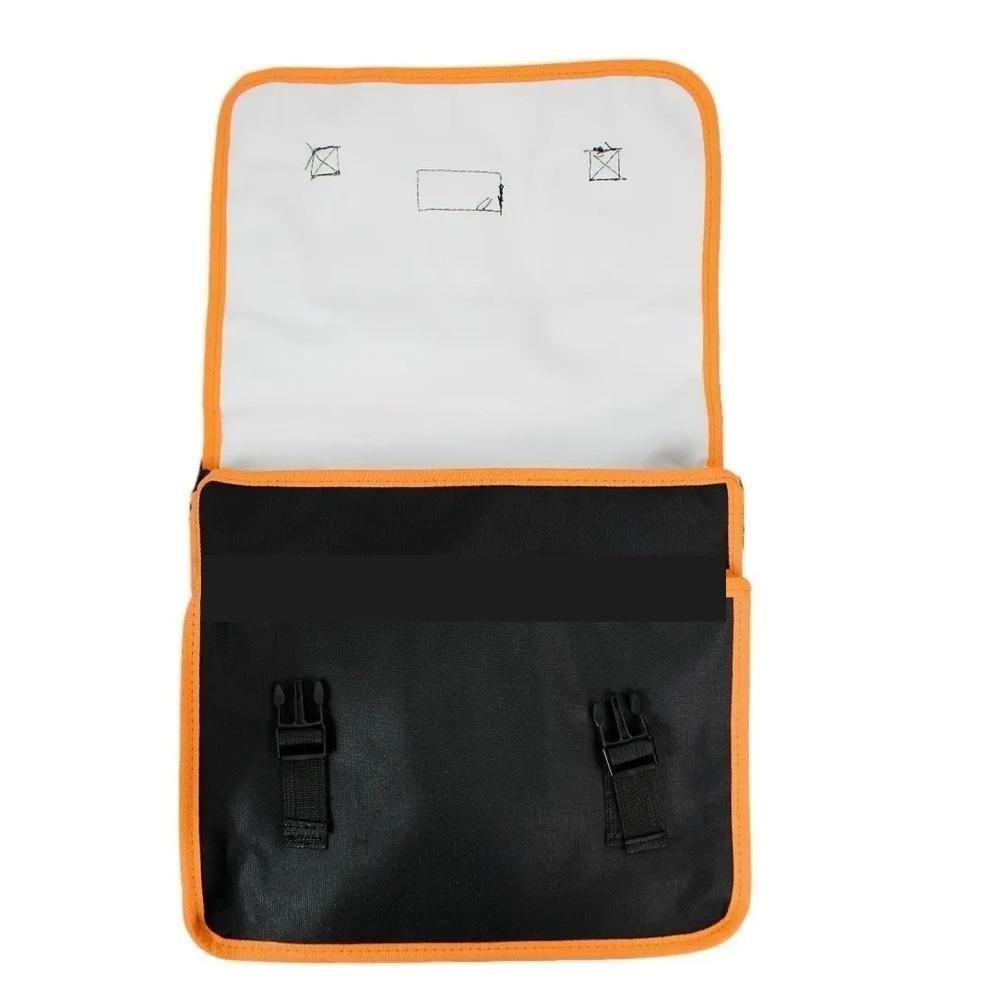 Bolsa Porta Ferramenta Impermeável Cartucheira Encanador Eletricista Alça Transversal Regulável 2 Bolsos Amarela - 4