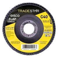 Disco Flap 115 Mm G40 Fibra Cônico Aço Tradestar - 1