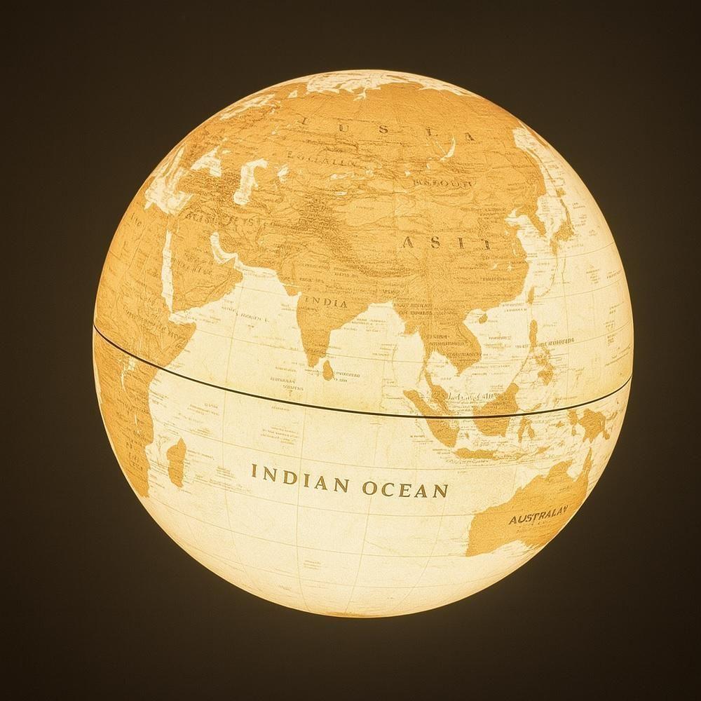 Globo Esfera Educativa Iluminada Base Rotativa Decoração Infantil Ambiente Estudos Escritório Amarelo - 3