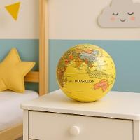Globo Esfera Educativa Iluminada Base Rotativa Decoração Infantil Ambiente Estudos Escritório Amarelo - 2