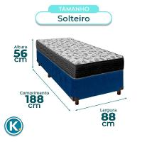 Cama Box Azul Solteiro + Colchão D33 Iso100 Ortobom - 3
