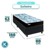 Cama Box Cinza Solteiro + Colchão Molas Ensacadas Life Gold Paropas - 3