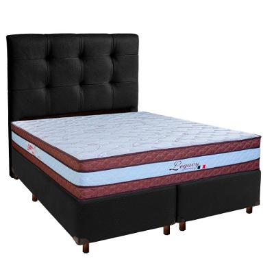 Kit Cama Box + Cabeceira + Colchão Queen Molas Ensacadas - Legaccy - Paropas