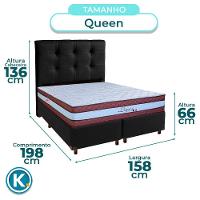 Kit Cama Box + Cabeceira + Colchão Queen Molas Ensacadas - Legaccy - Paropas - 3