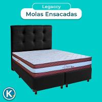 Kit Cama Box + Cabeceira + Colchão Queen Molas Ensacadas - Legaccy - Paropas