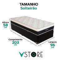 Cama Box Baú Solteirão E Colchão Dallas Molas V-store Cor:preto - 3