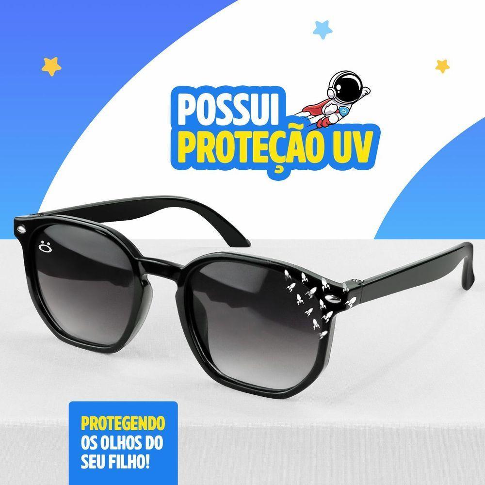 Relogio Infantil Azul Digital + Oculos Sol Menino Foguete Prova Dagua Original Garoto Social Acetato - 5