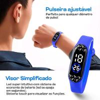 Relogio Infantil Azul Digital + Oculos Sol Menino Foguete Prova Dagua Original Garoto Social Acetato - 2