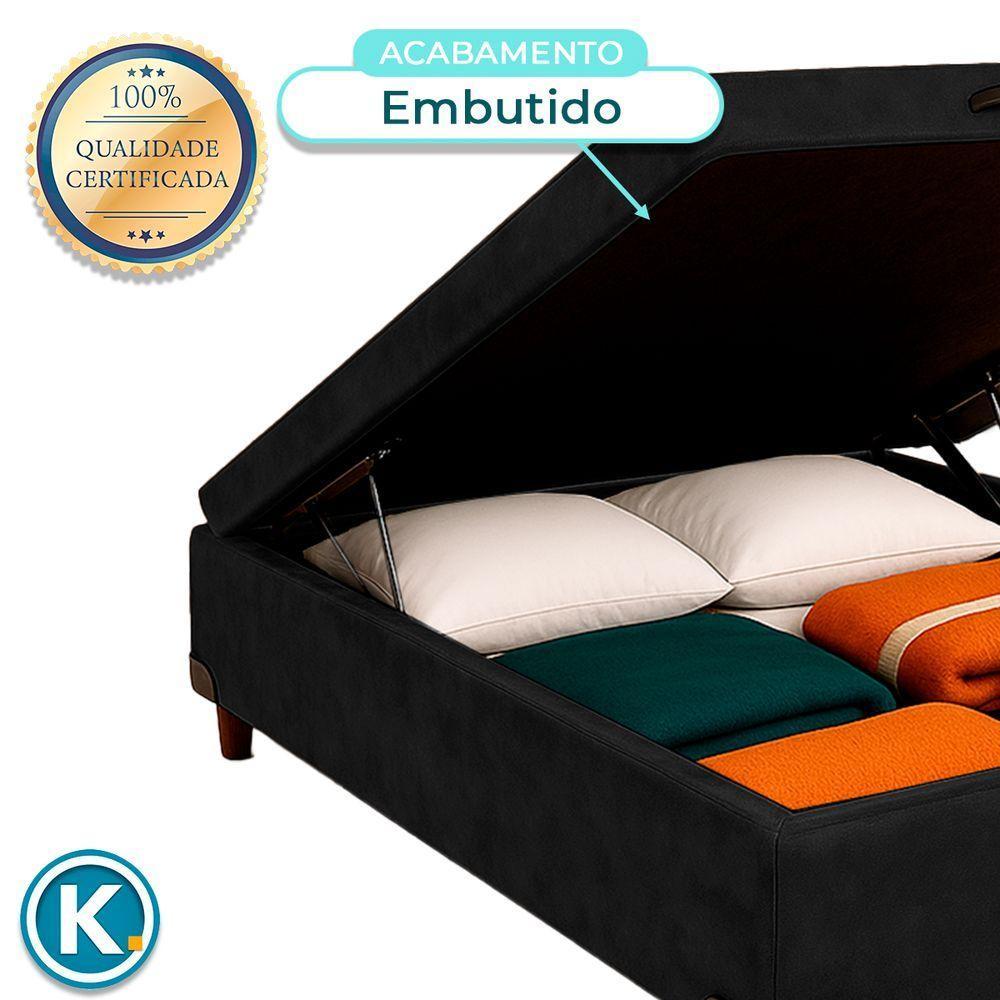 Cama Box Bau Casal Blindado Nature Preto 138x188 - 3