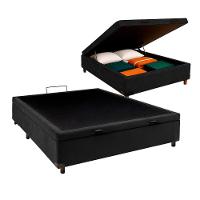 Cama Box Bau Casal Blindado Nature Preto 138x188 - 1