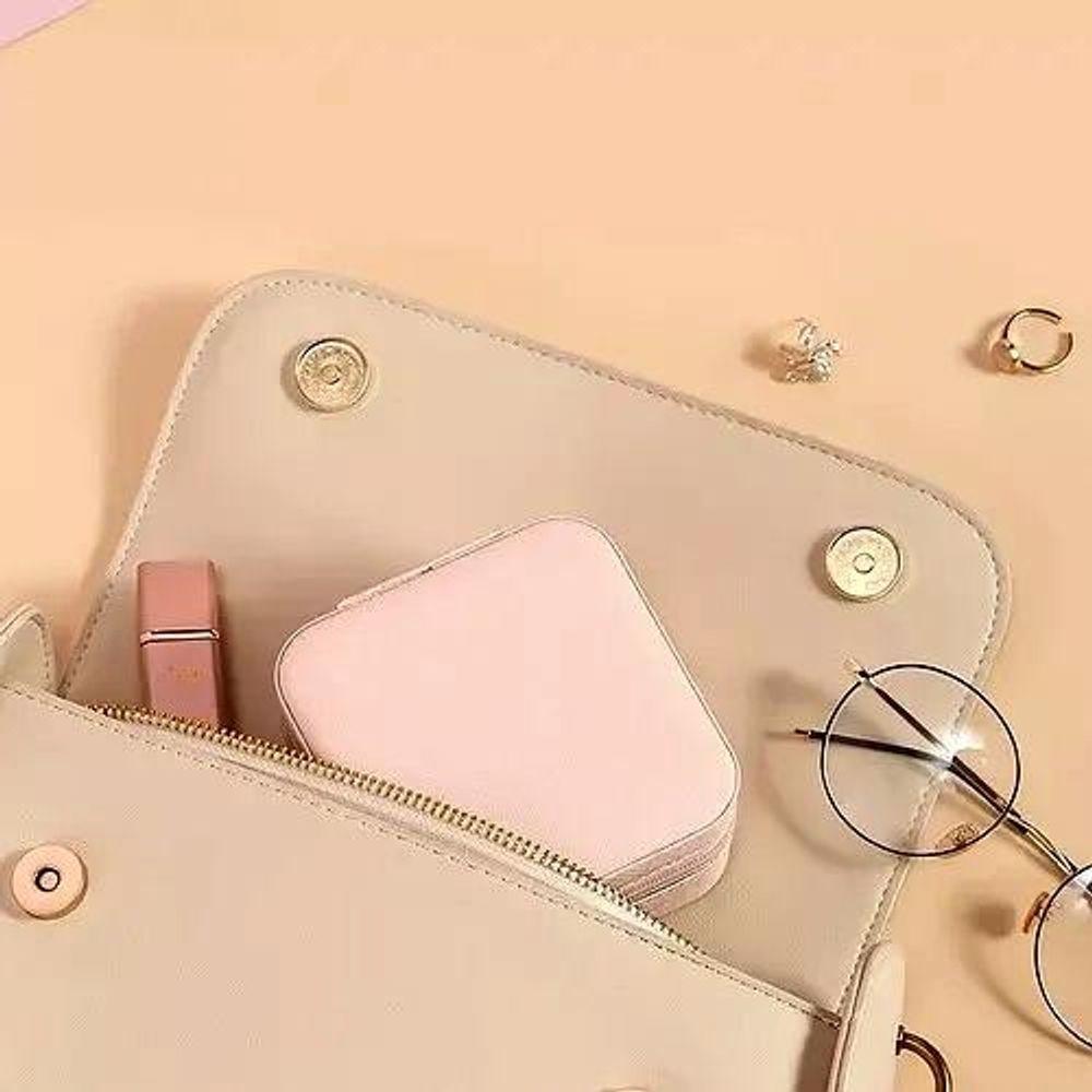 Mini Porta-jóias Em Couro Sintético Verde - 4