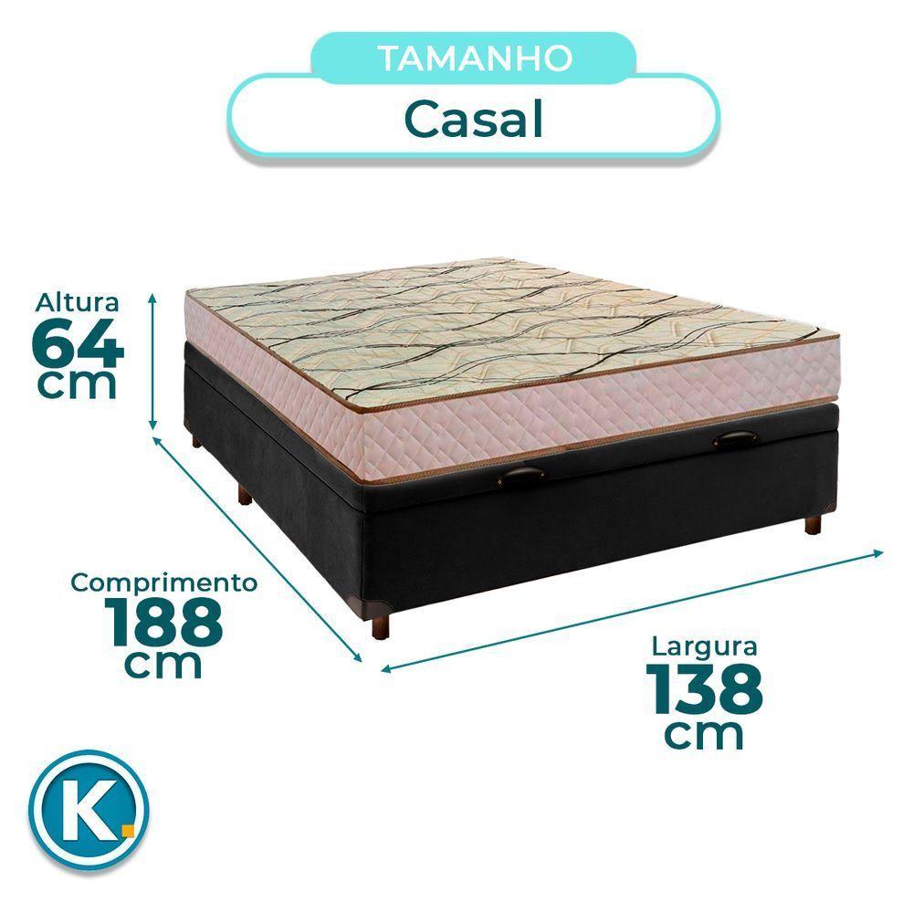 Conjunto Cama Box Bau Blindado Casal + Colchão D33 Maxsono Paropas - 2