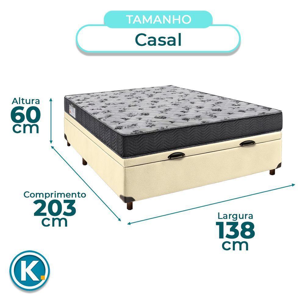 Conjunto Cama Box Bau Blindado Casal + Colchão D33 Iso100 Ortobom - 5