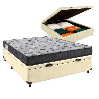 Conjunto Cama Box Bau Blindado Casal + Colchão D33 Iso100 Ortobom