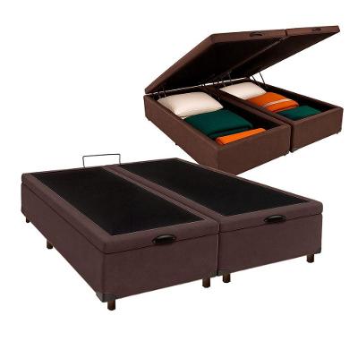 Cama Box Bau King Blindado Nature Marrom 193x203