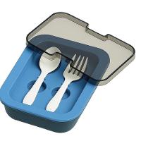 Kit Marmita Com Divisórias E Talheres Azul Livre Bpa - 3