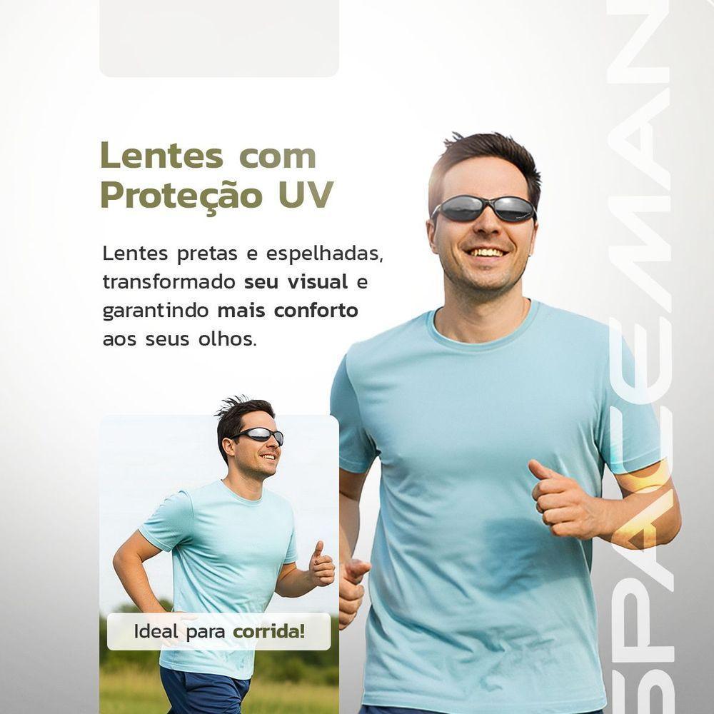 Oculos Preto Ciclismo Esportivo Bike Uv400 Protecao + Case Original Vilão Acetato Qualidade Premium - 4