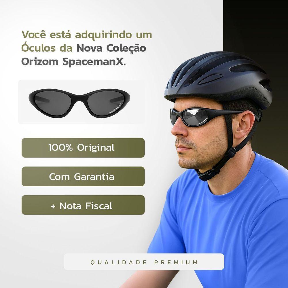 Oculos Preto Ciclismo Esportivo Bike Uv400 Protecao + Case Original Vilão Acetato Qualidade Premium - 5