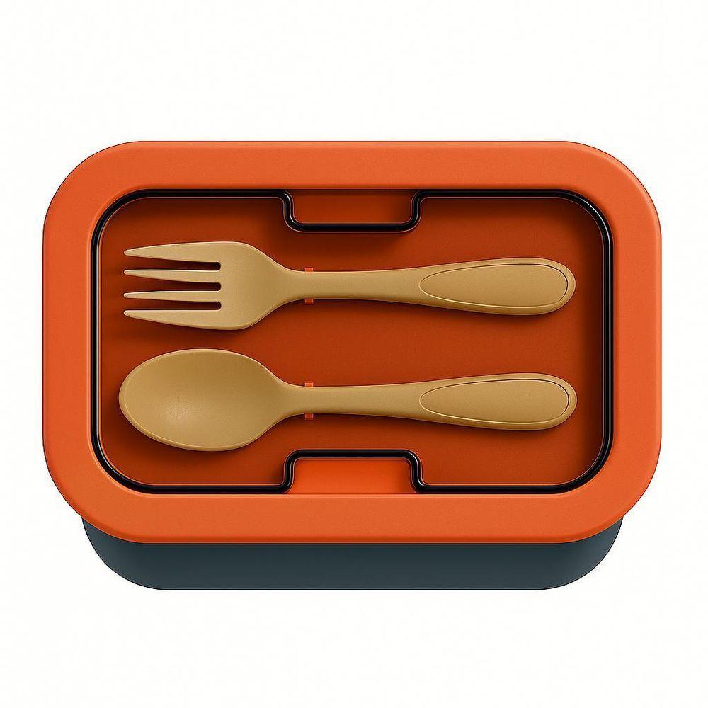 Kit Marmita Com Divisórias E Talheres Terracota - 1