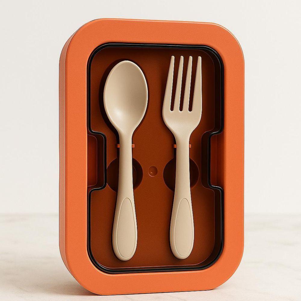 Kit Marmita Com Divisórias E Talheres Terracota - 4