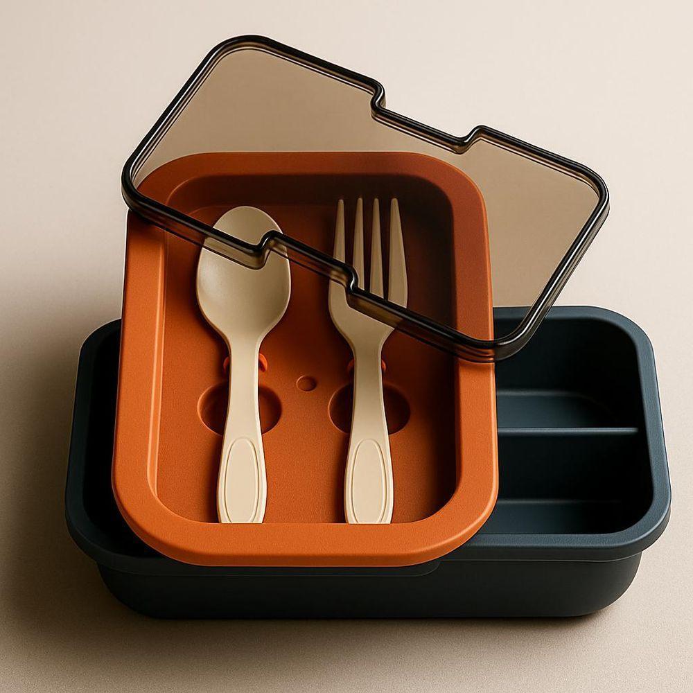 Kit Marmita Com Divisórias E Talheres Terracota - 6