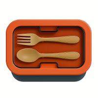 Kit Marmita Com Divisórias E Talheres Terracota - 1