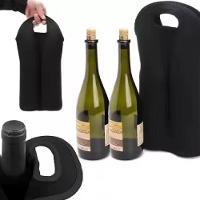 Bolsa Termica 2 Garrafas Porta Vinho Wine Bag Sacola Champanhe Neopreme Acolchoada Portatil Com Alça - 2