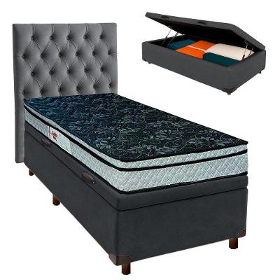 Kit Cama Box Bau + Cabeceira + Colchão Solteiro D28 - Conforto - Paropas