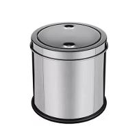Lixeira Em Inox Basculante 3 Litros Cesto Lixo Luxo Pia Cozinha Banheiro Consultorio Tampa Giratoria - 3