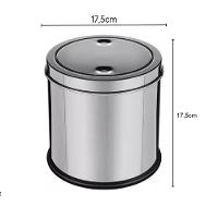 Lixeira Em Inox Basculante 3 Litros Cesto Lixo Luxo Pia Cozinha Banheiro Consultorio Tampa Giratoria