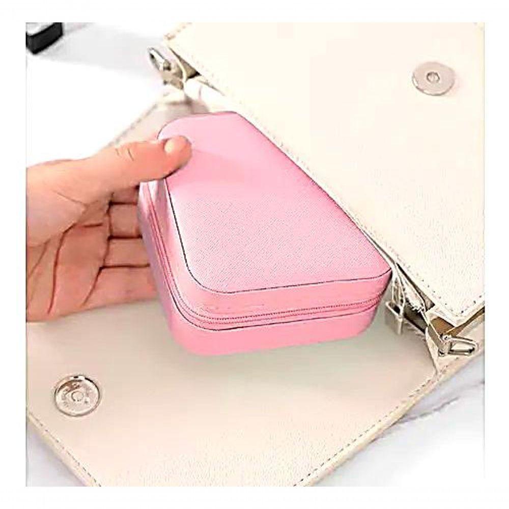 Mini Porta-jóias Em Couro Sintético Rosa Pink - 3