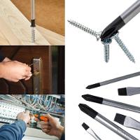 Kit Jogo Chaves Fenda Estrela 6 Peças Imantada Ponta Magnetica Suporte Organizador Profissional - 2