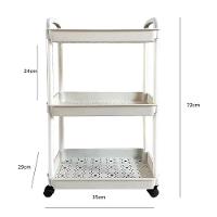 Carrinho Organizador 3 Prateleiras Andares Multiuso Auxiliar Papelaria Cozinha Banheiro Escritorio - 2